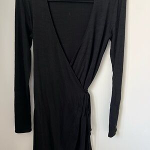 Aritzia Black Wrap Dress, M